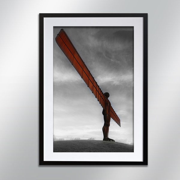 Ángel del Norte. Lámina firmada, fotografía artística, decoración de pared.