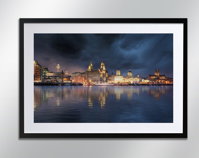 Liverpool Skyline, signed print. Architecture, Wall Art, Cityscape, Wall Art, Photography.
