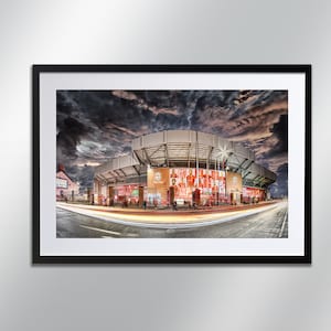 Anfield-Spielplatz im Fußball. Signierter Druck, Fine Art Photography, Wall Art.