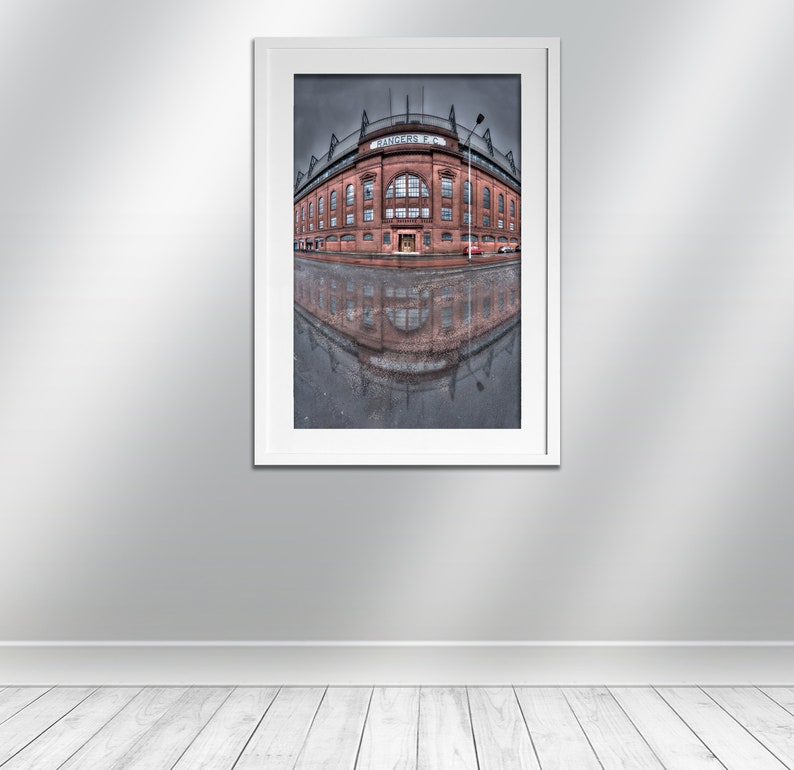 Rangers Ibrox Stadium Glasgow, signed print. Architecture, Wall Art, Cityscape, Wall Art, Photography. image 3