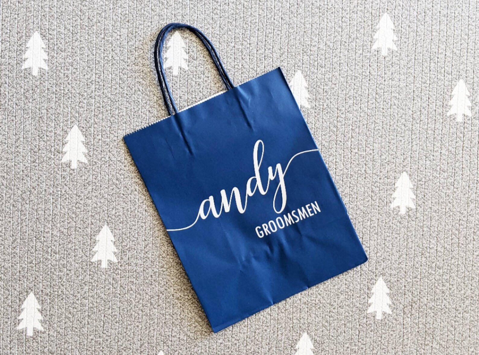 Personalized Navy gift bags Custom gift bag Groomsmen gift Etsy