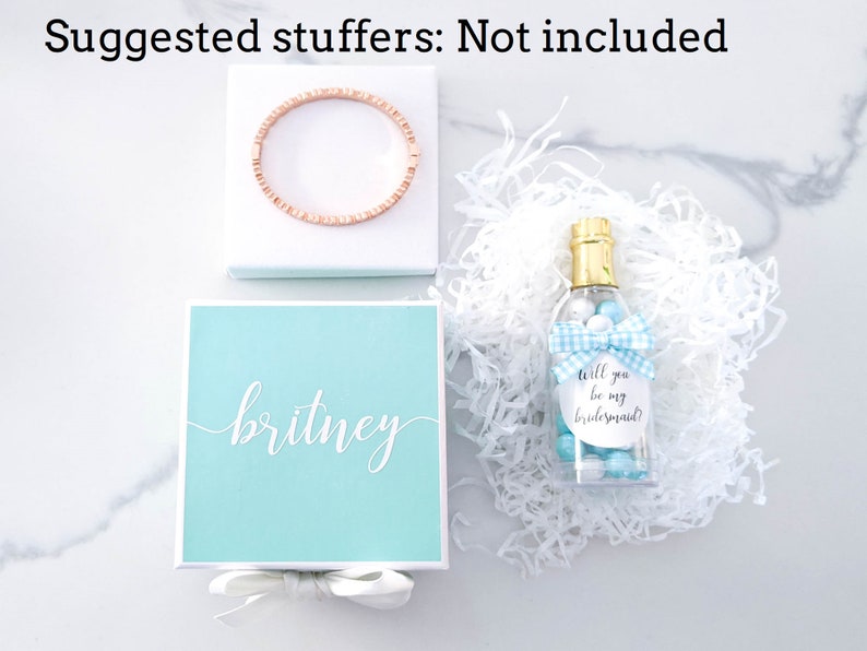 Personalized small blue gift box BOX ONLY bracelet box Etsy