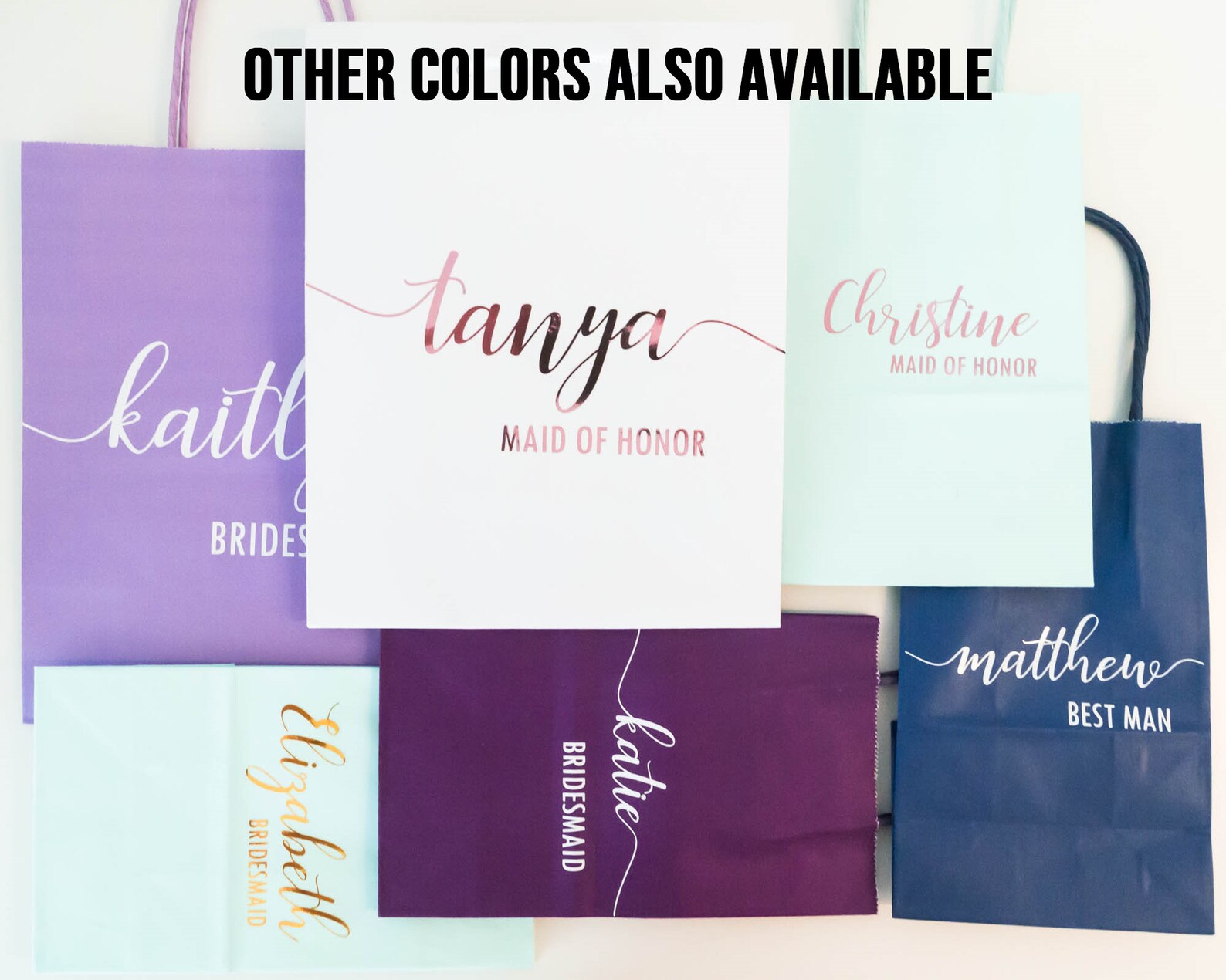 Personalized Purple Gift Bags Plum Eggplant Purple Gift Etsy