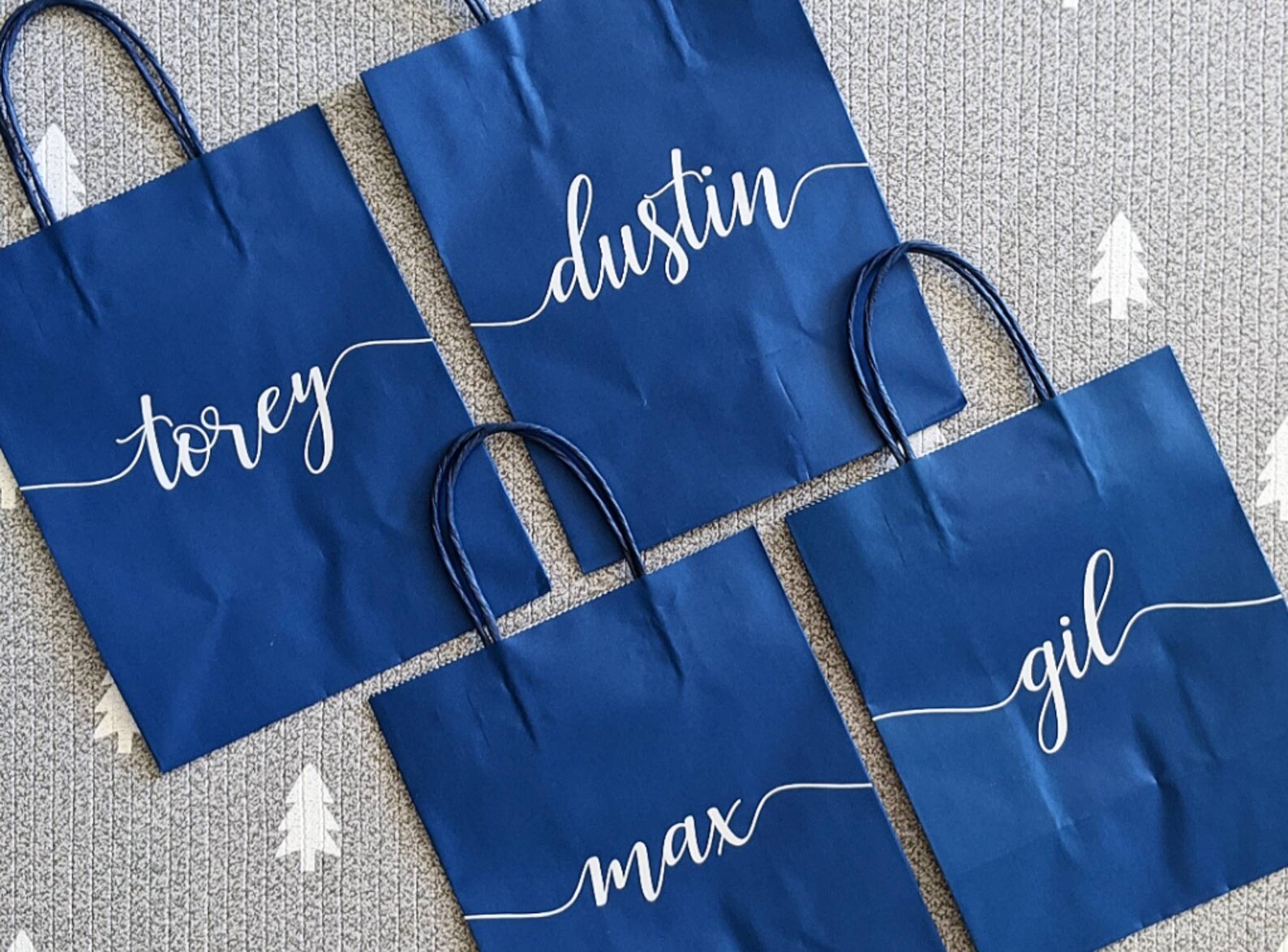 Personalized Navy gift bags Custom gift bag Groomsmen gift Etsy