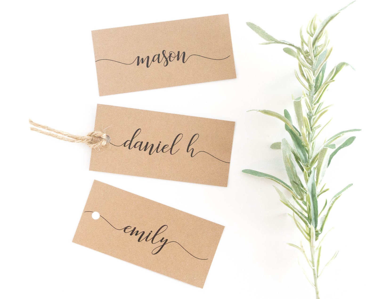 10 Rustic Wedding Kraft Place Cards PRINTED Place Cards - Etsy