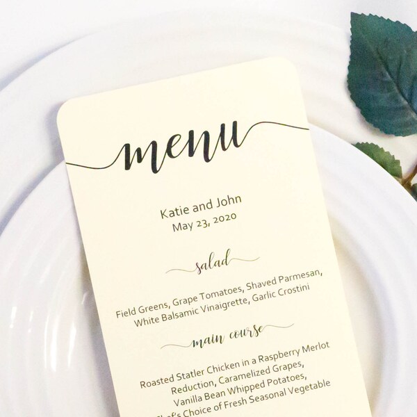 Wedding Dinner Menus - Etsy