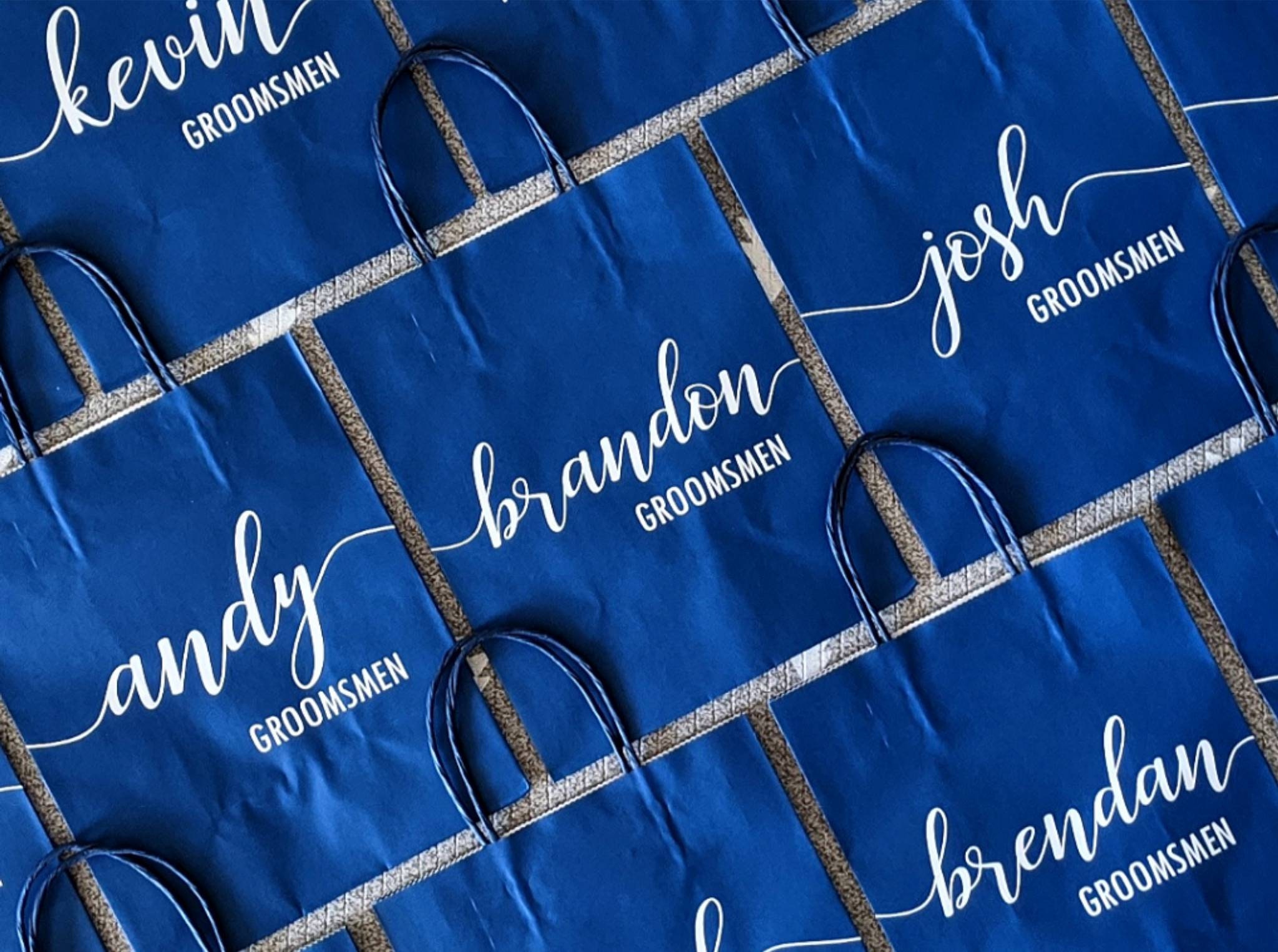 Personalized Navy gift bags Custom gift bag Groomsmen gift Etsy