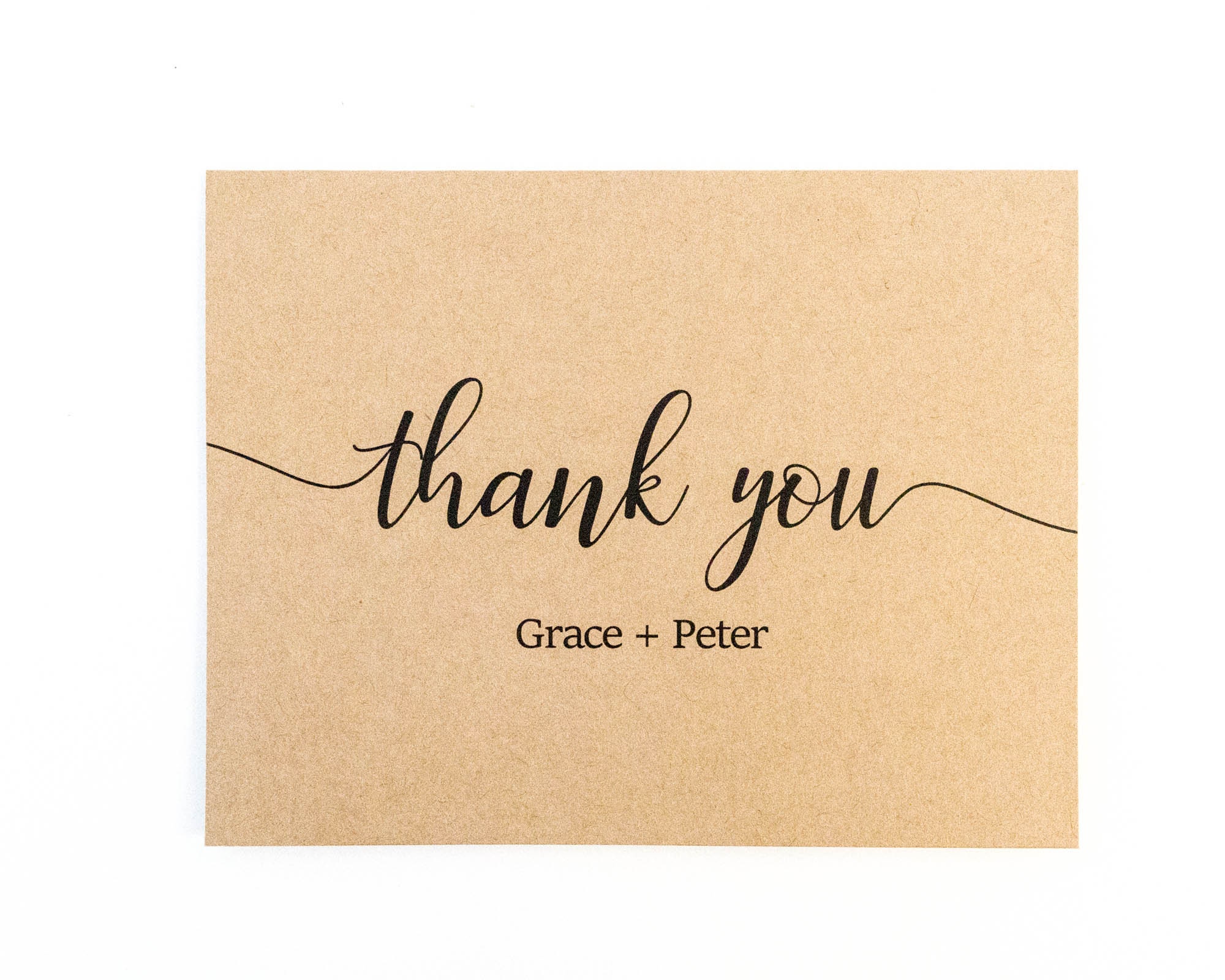 Kraft Rustic Thank You Cards Pack of 10 Personalised Wedding Etsy