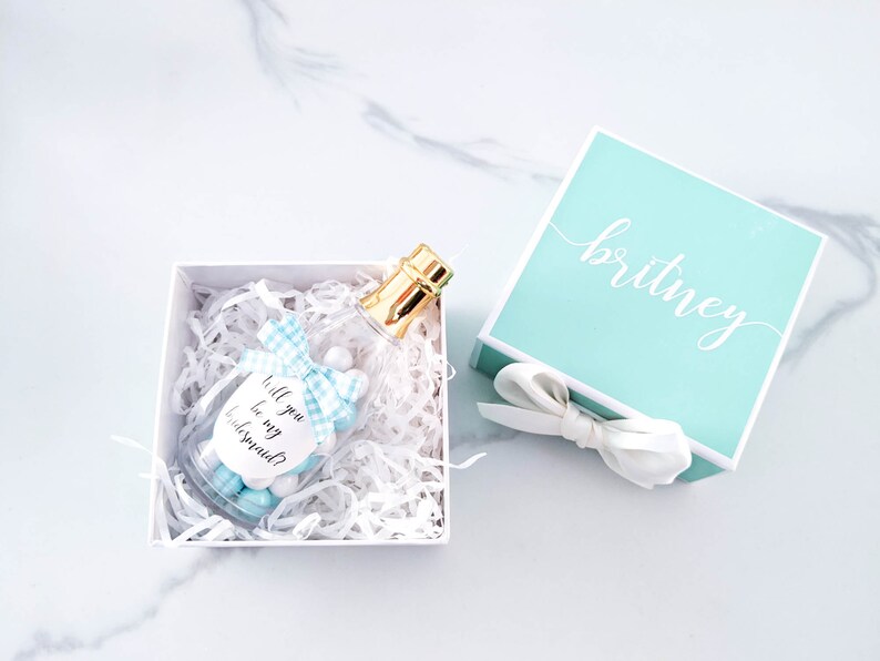 Personalized small blue gift box BOX ONLY bracelet box Etsy