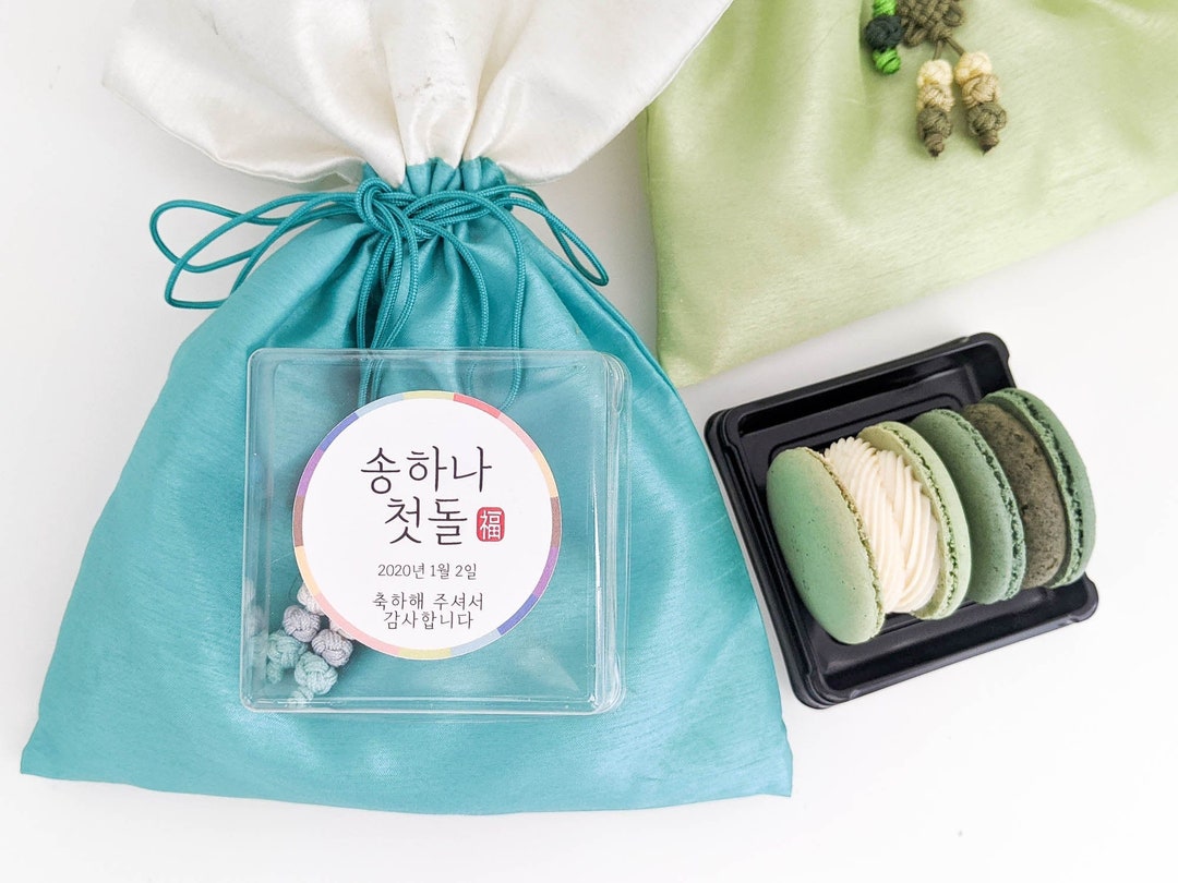 Korean Favor Stickers and Boxes, 10 Pcs, Korean Favor Containers