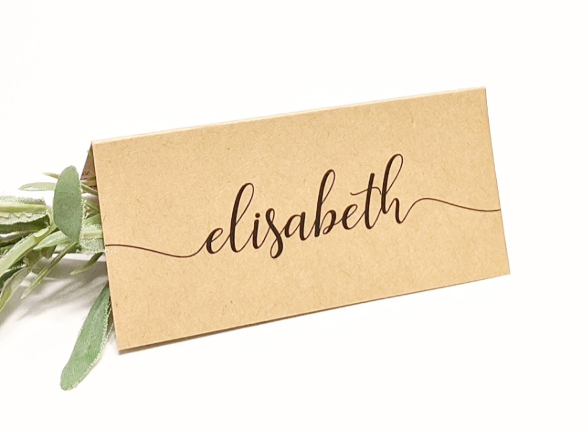 10 Rustic Wedding Kraft Place Cards PRINTED Place Cards | Etsy