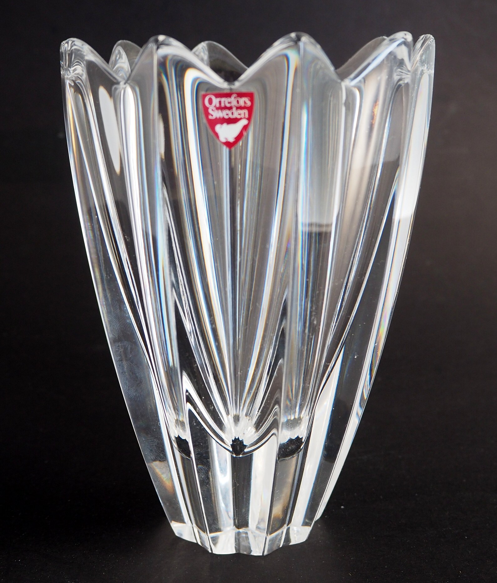 Orrefors Sweden Jan Johansson Fleur Pattern Crystal Art Glass Etsy