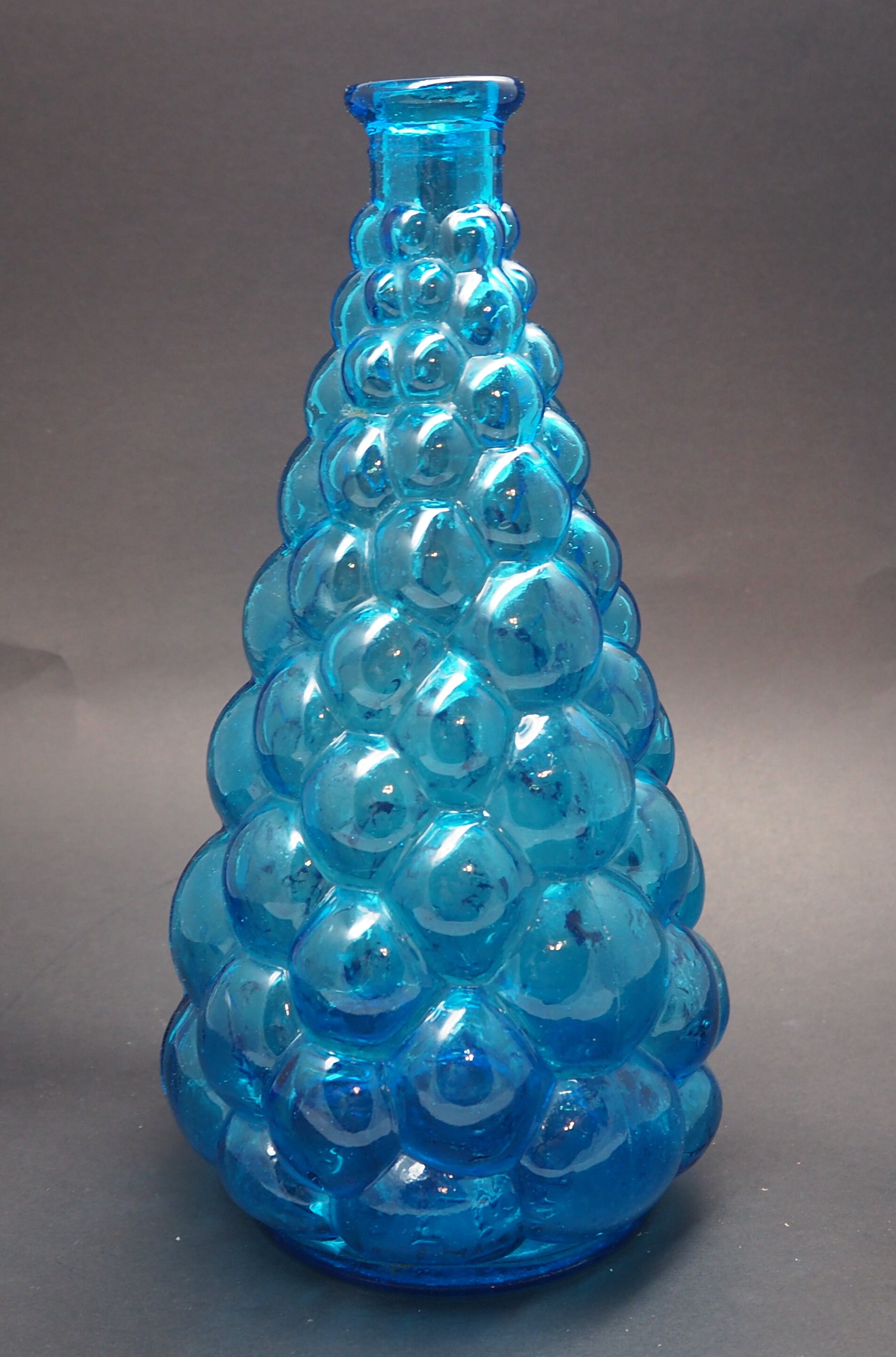 Blue Bubble Glass Vase Made in Italy Mid century Empoli Aqua Etsy