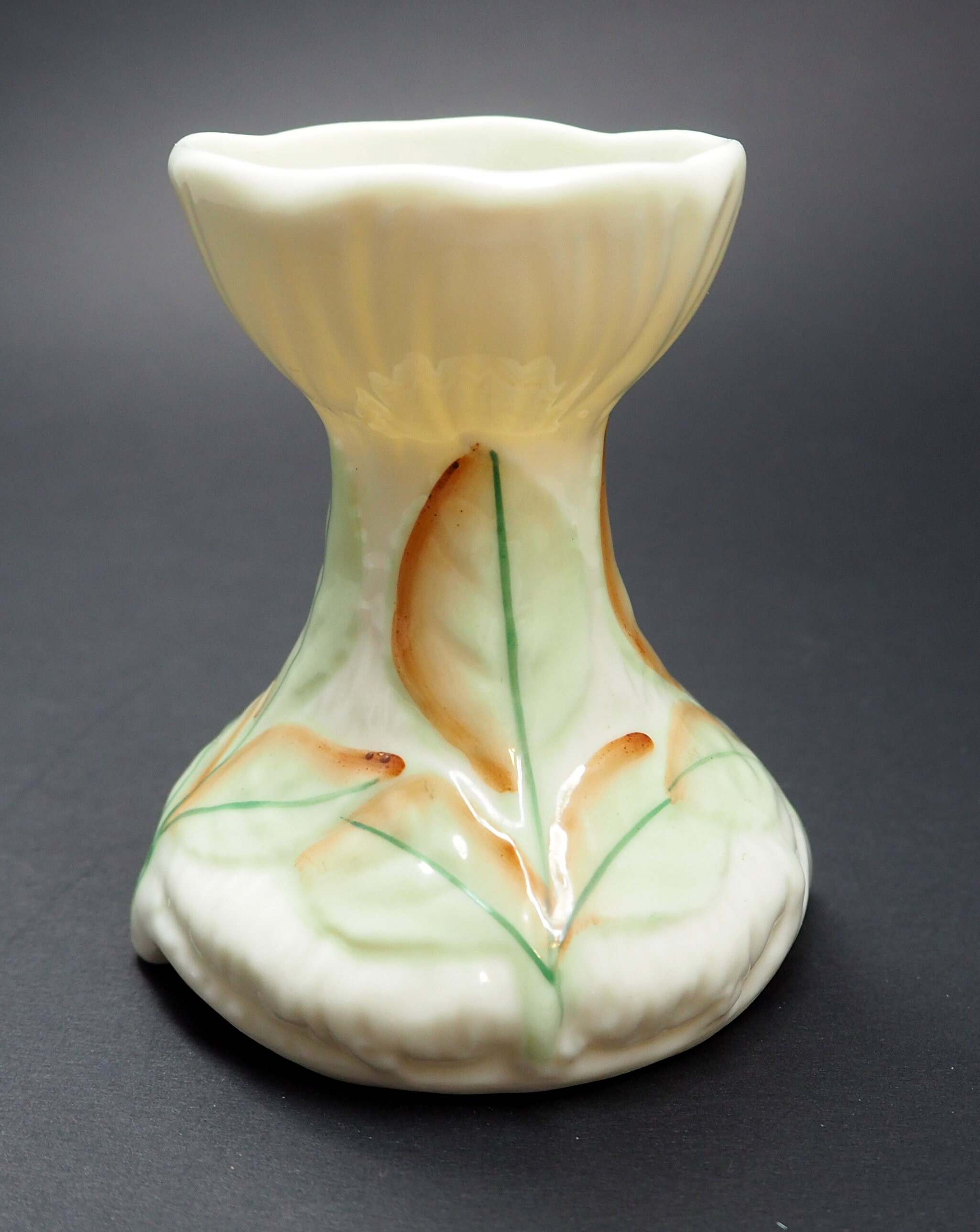 Belleek Potteries Porcelain Vase Leaf Spill Vase Irish Etsy