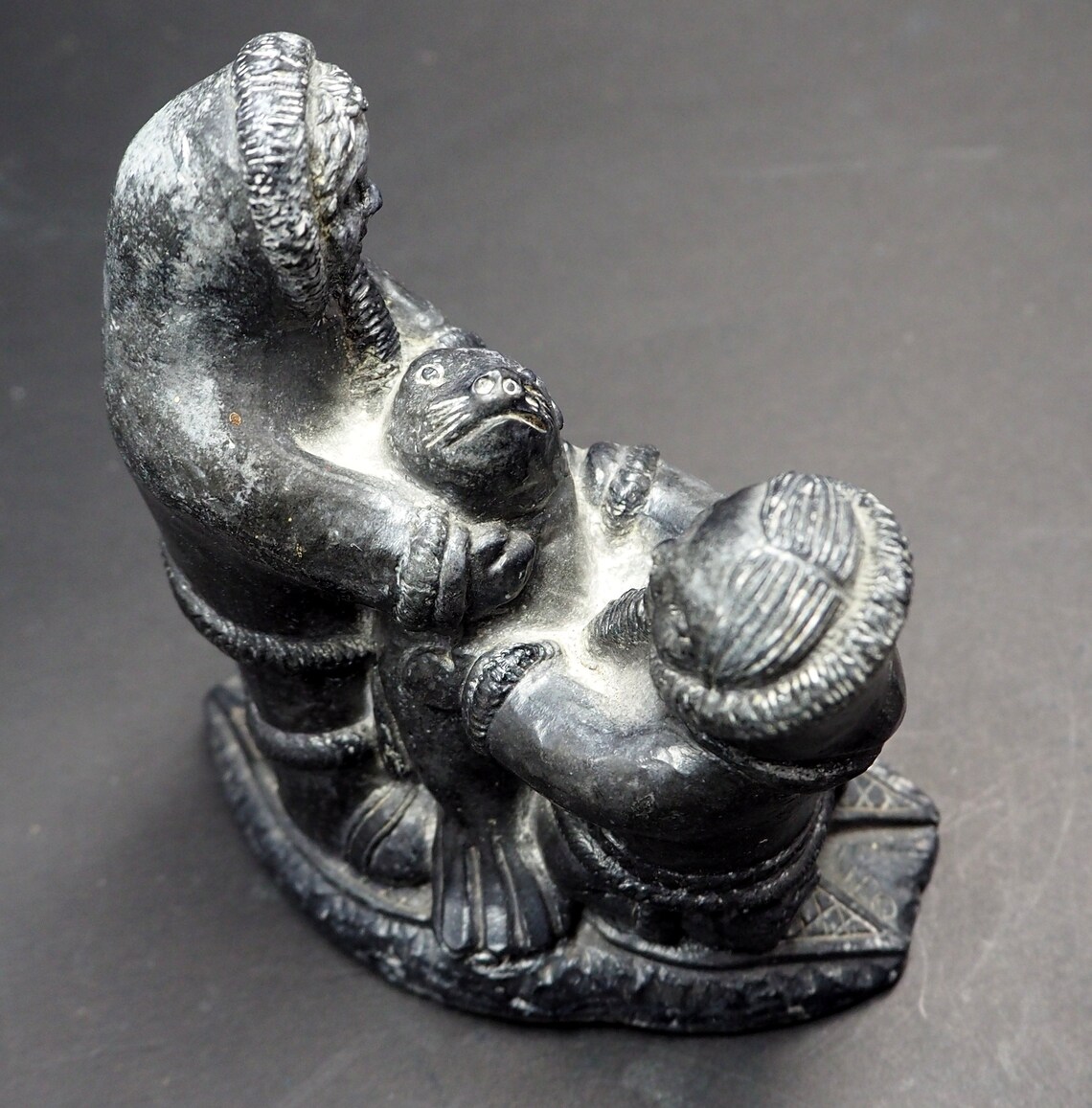 Soapstone Canada Native Wolf Original Sculpture Eskimo Child Etsy