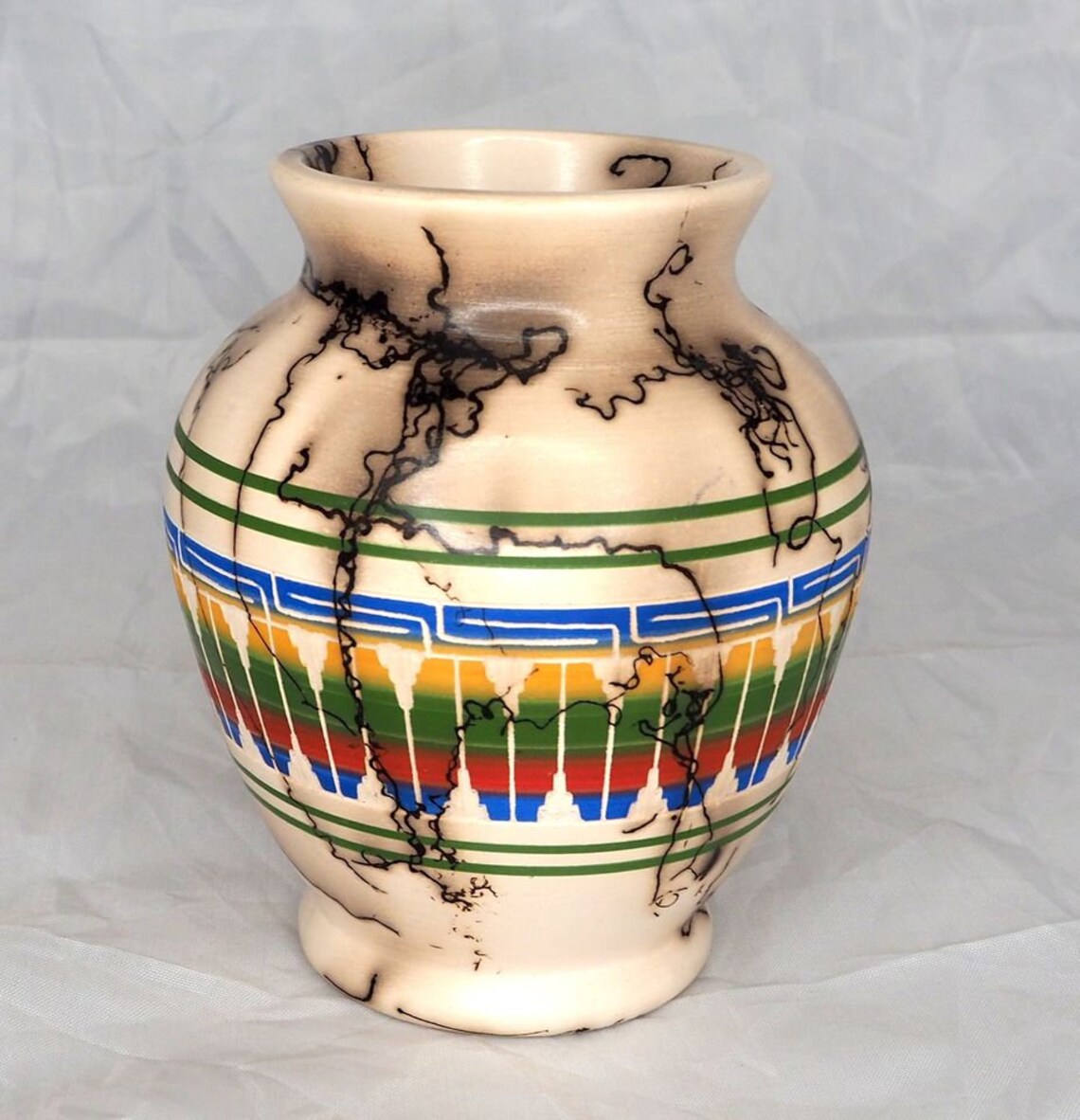 Vintage Navajo Horsehair pottery pot/vase by Ernest John | Etsy