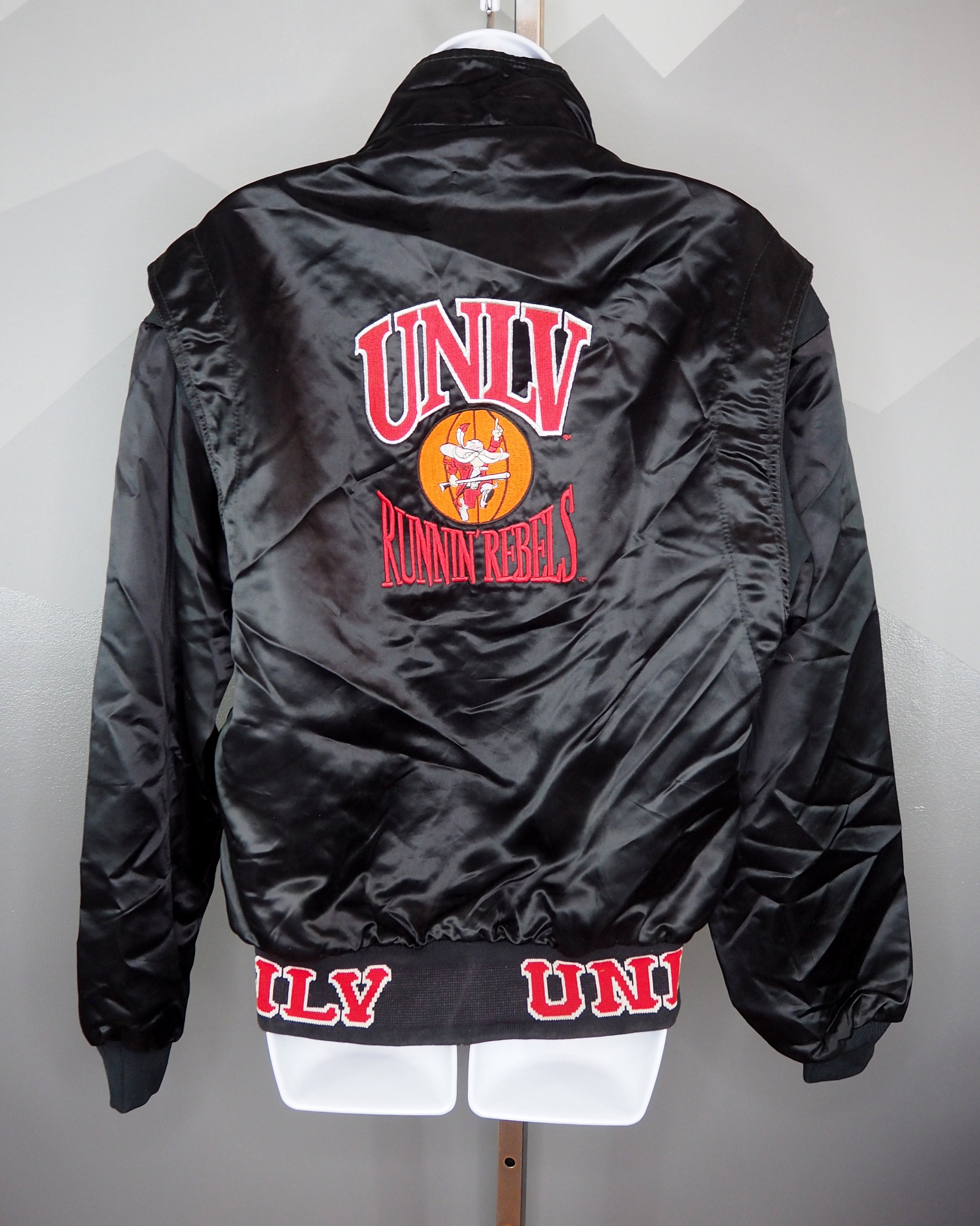 Vintage UNLV Rebels satin bomber jacket black Las Vegas Runnin | Etsy