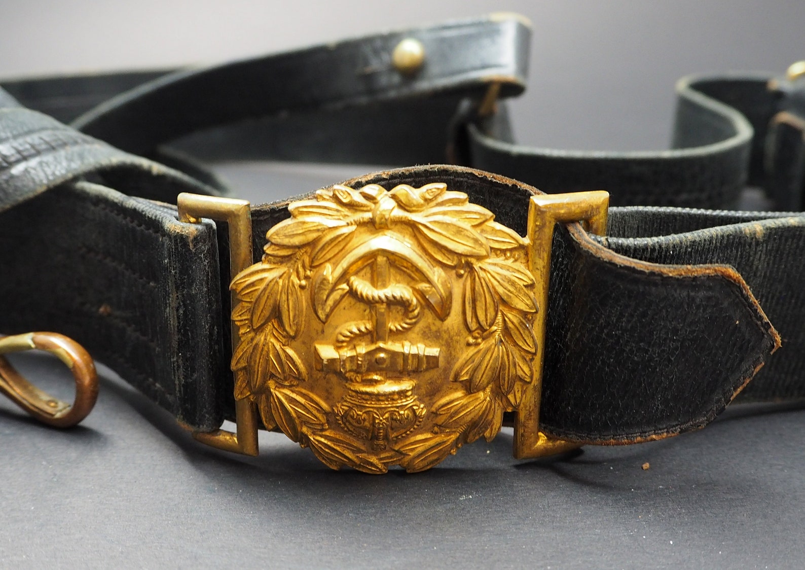 WW2 WWII Royal Navy Officers Leather Sword Belt Genuine NICE Etsy