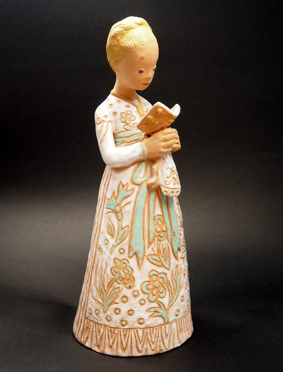 Hungarian Margit Kovacs Art Pottery Girl Reading Book Figurine Etsy