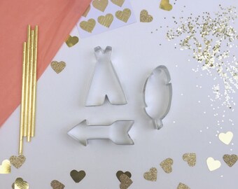 Cookie Cutters | Boho Cookie Cutter Set | Baby Shower Cookies | Tribal Cookie Cutter | Arrow Cookie Cutter | Feather Cookie Cutter | Teepee
