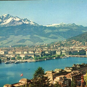 Postcard Vintage, LUCERNE and MOUNT PILATUS, Lucerne, Switzerland #P-177