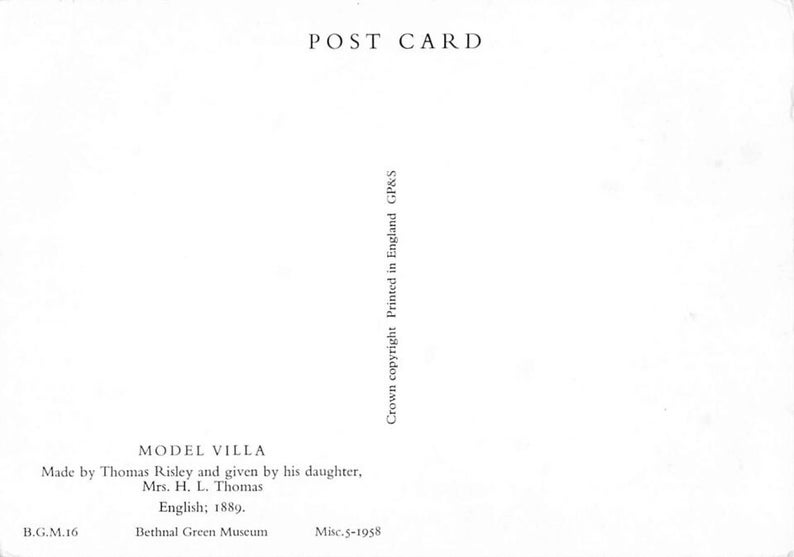 P-240B Postcard Vintage MODEL VILLA Made by Thomas Risley, BETHNAL ...