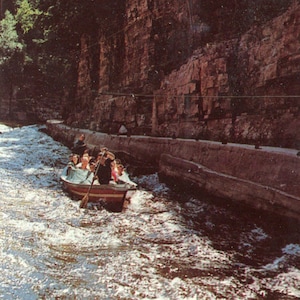 Pocztówka Vintage AUSABLE CHASM, stan Nowy Jork, fotografowanie Chasm Rapids