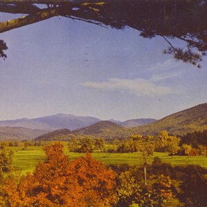Góra Wasington z Intervale, pocztówka kolorowa, 1951, Góry Białe, New Hampshire