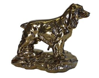 Glazed Cocker Spaniel Figurine/Ceramic Cremation Urn.