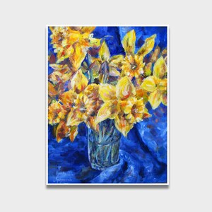 Daffodils 11x9 Glass Painting Sun Catcher Stained Glass Glass Art