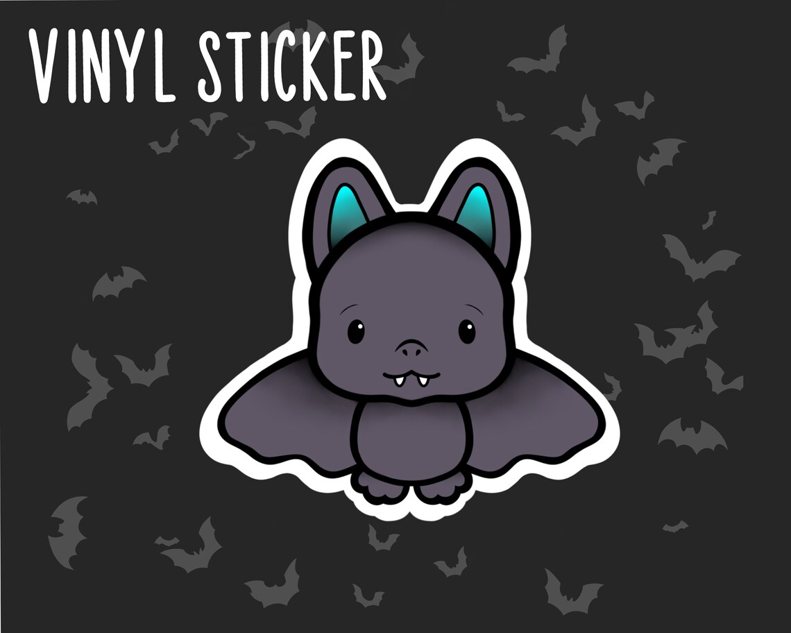 Cute bat sticker or magnet | Etsy