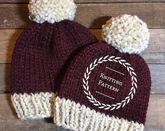 The CREEKSIDE beanie pattern/Knitting pattern / Knit pattern / Basic knitting pattern /Basic knit hat/ Beginner knitting pattern