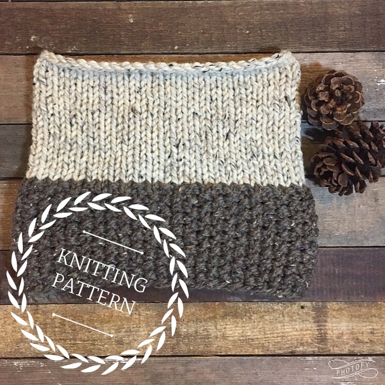 The MOAB cowl pattern/ Knit pattern/ Basic knitting pattern/ Basic knit cowl/ Beginner knitting pattern/ Cowl pattern image 1