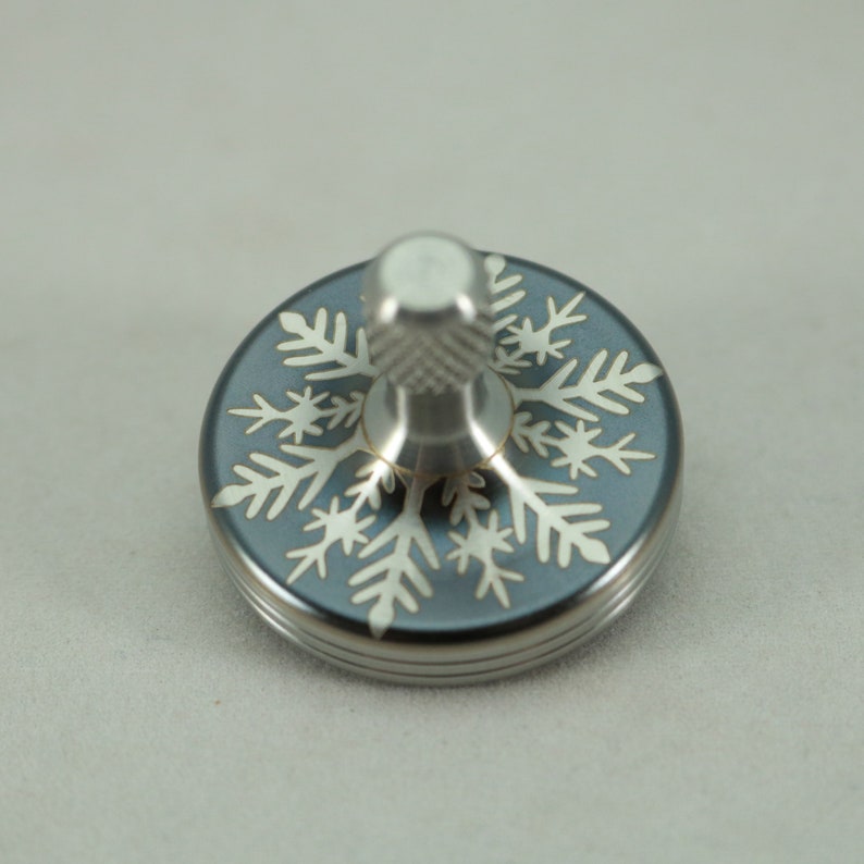 Laser Etched Inverted Snowflake Stainless Steel Spinning Top~Kemner Design ~Laser Etched ~EDC ~Spin Top