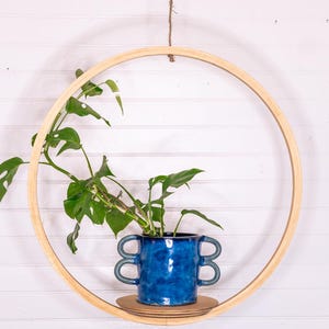 Großer Kreis Holzpflanzenaufhänger, Bubble-Hängepflanzer, Pflanzer mit Untertasse, Luftpflanzenaufhänger, Boho, Mid Century Moderner Übertopf