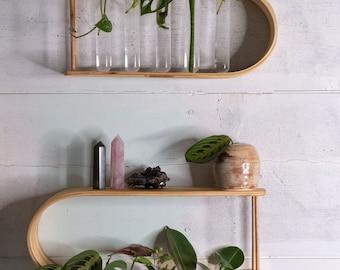 Propagation Station with Tubes, Wall Mounted Propagation, Hanging Test Tube Hydroponic Holder, Plant lover gift