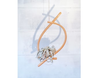 Sail Wood Air Plant Hanger, Xerographica Display, Hanging Planter Indoor, Whimsical Planter, Air Plant Holder, Modern Air Plant Display
