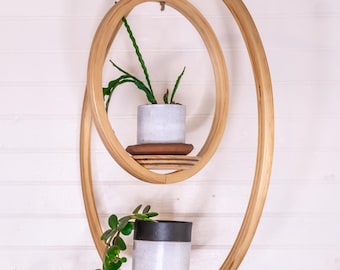 Double Bubble Plant Hanger, Circle shape hanging planter, planter with saucer