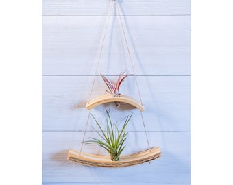 Mini Wave Double Air Plant Hanger, Air Plant Wall Display, Indoor Air Plant Hanger, Hanging Wall Planter, Air plant Holder, Planter Design