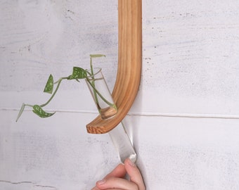 Estación de propagación individual con tubo, soporte para tubos de ensayo hidropónicos, propagación de plantas, montaje en pared
