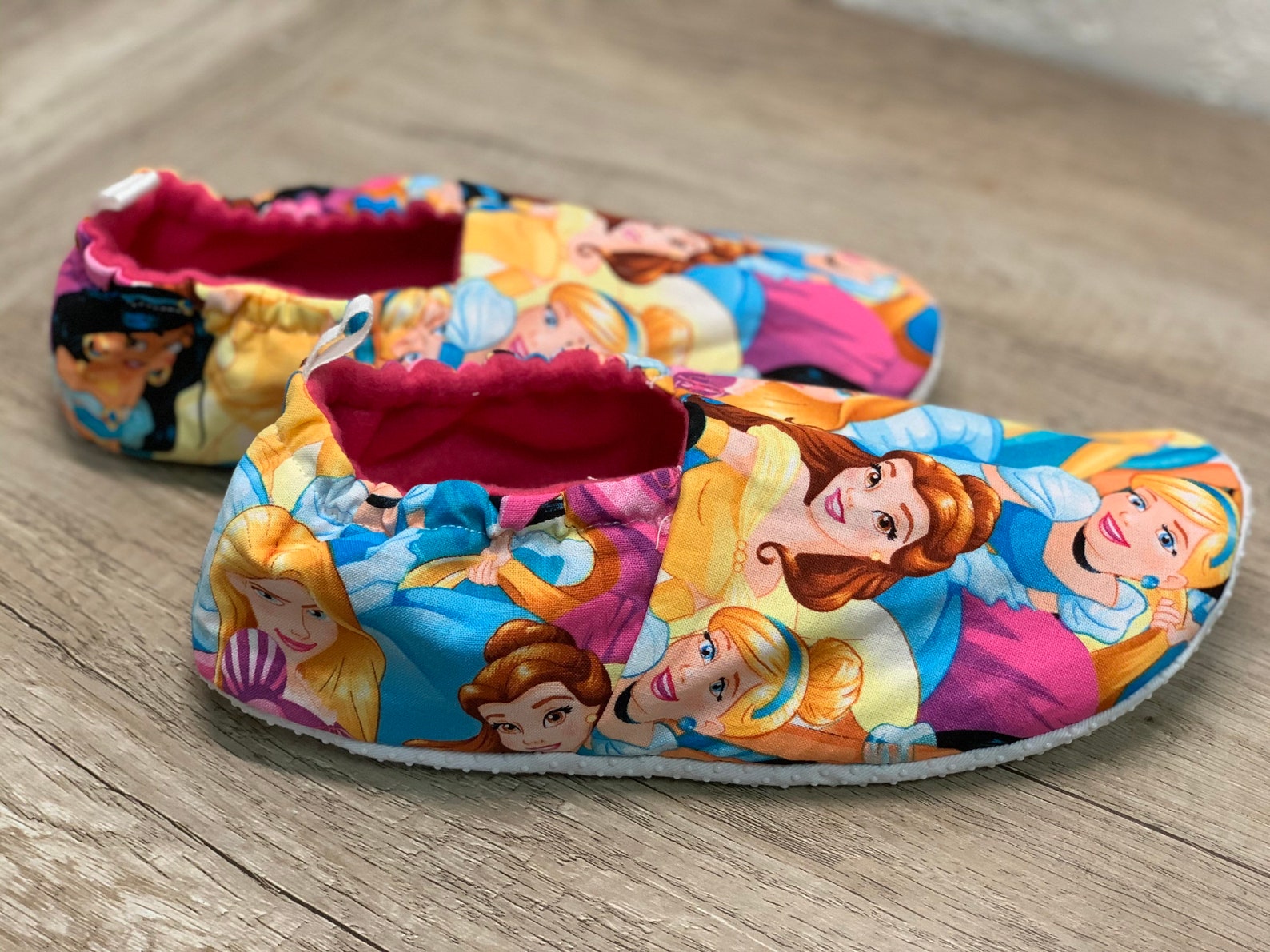 Disney Princess Print Slippers Etsy