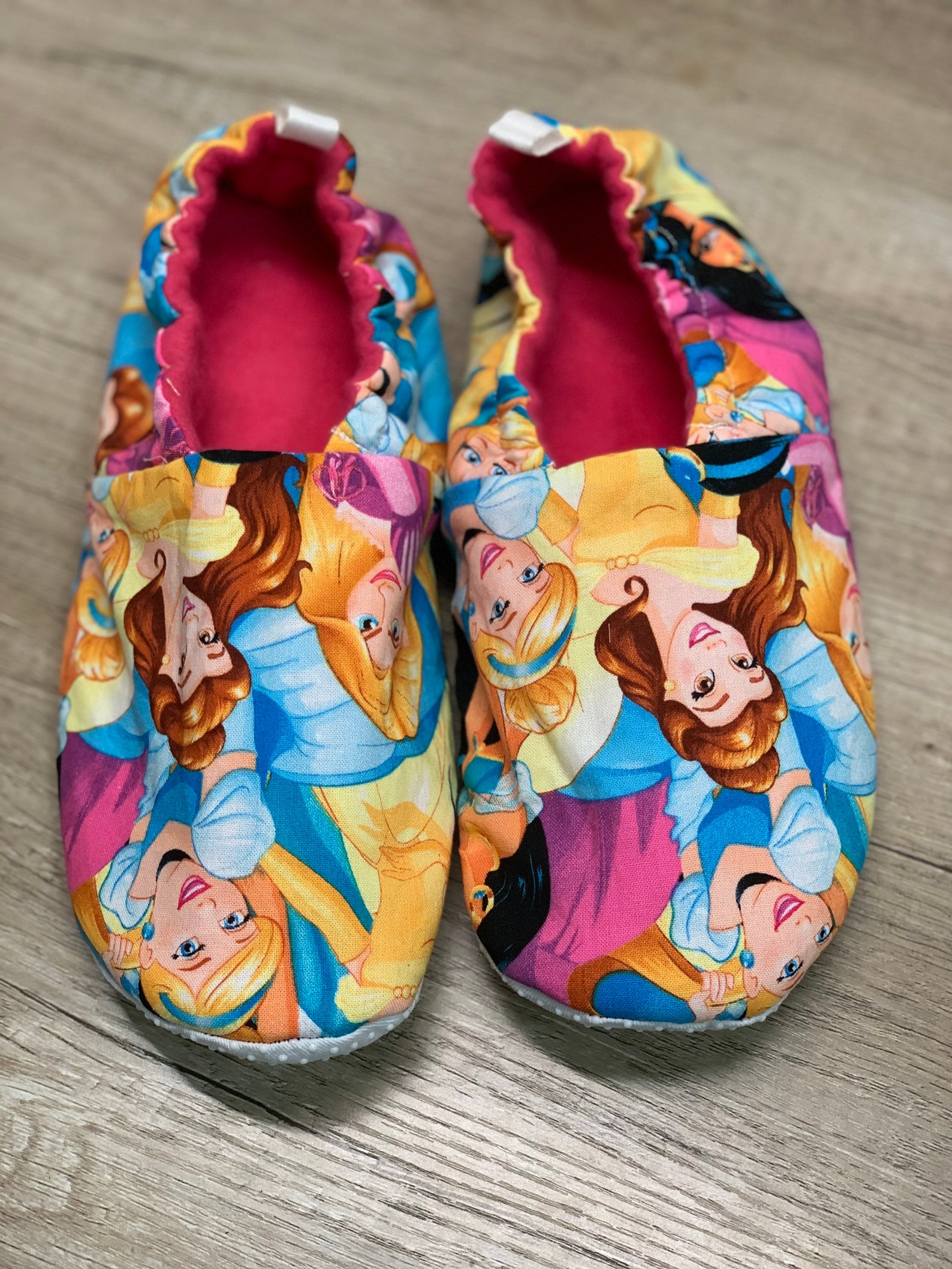 Disney Princess Print Slippers Etsy