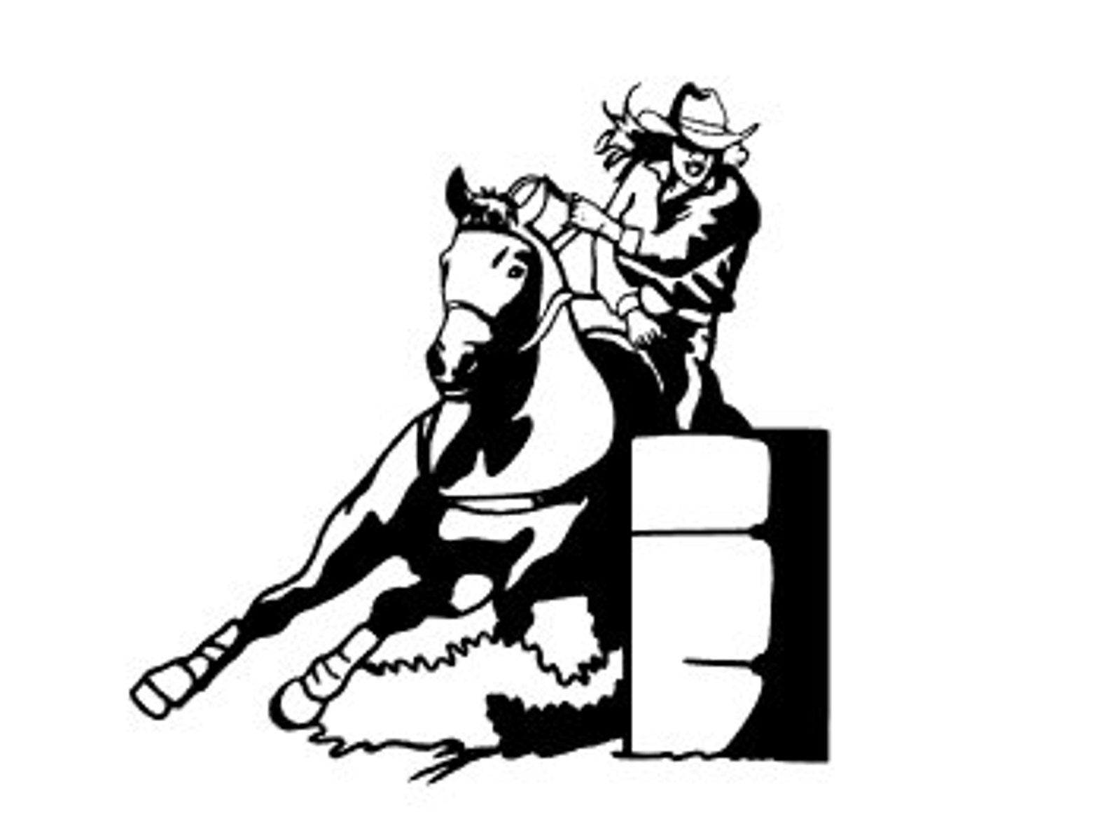 Barrel Racing Car Decal Barrel Racing Decal Rodeo Car Etsy
