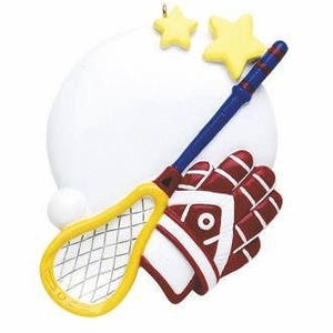 Personalized Lacrosse Christmas Ornament: Resin Lacrosse Star