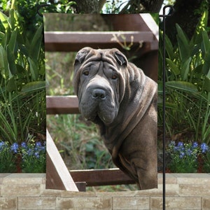 Shar Pei garden flag, garden flag, yard flag, yard decor, Shar Pei, Shar Pei Gifts, Dog Garden Flag