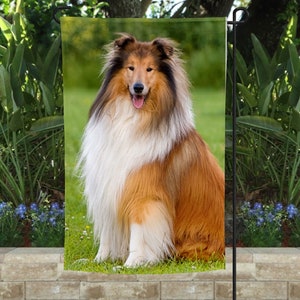 Collie garden flag, garden flag, yard flag, yard decor, Collie, dog garden flag