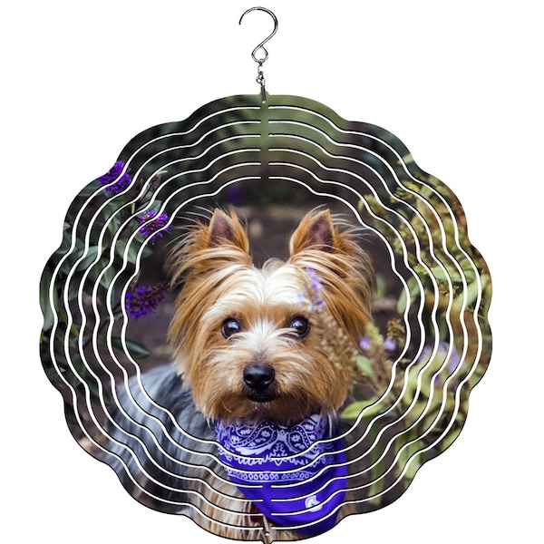 Petite Spinner Yorkie – Garten-Deko, 45,7 X 26,7 Cm, Windspiel Aus Polyester