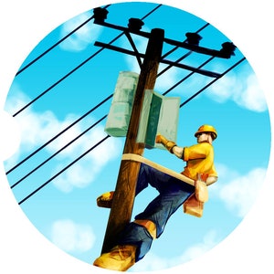 Electrician Lineman Car Coaster Set: Sandstone Cup Holder