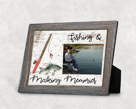 Fishing & Making Memories Photo Panel, Father's Day Present, Present for Dad,  Fishing Gift, Fisherman Gift, Grandparent Gift, Father's Gift 