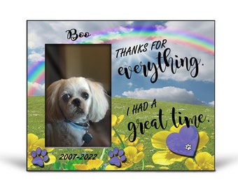 Personalized Pet Memorial Picture Frame: Dog Loss Sympathy Gift